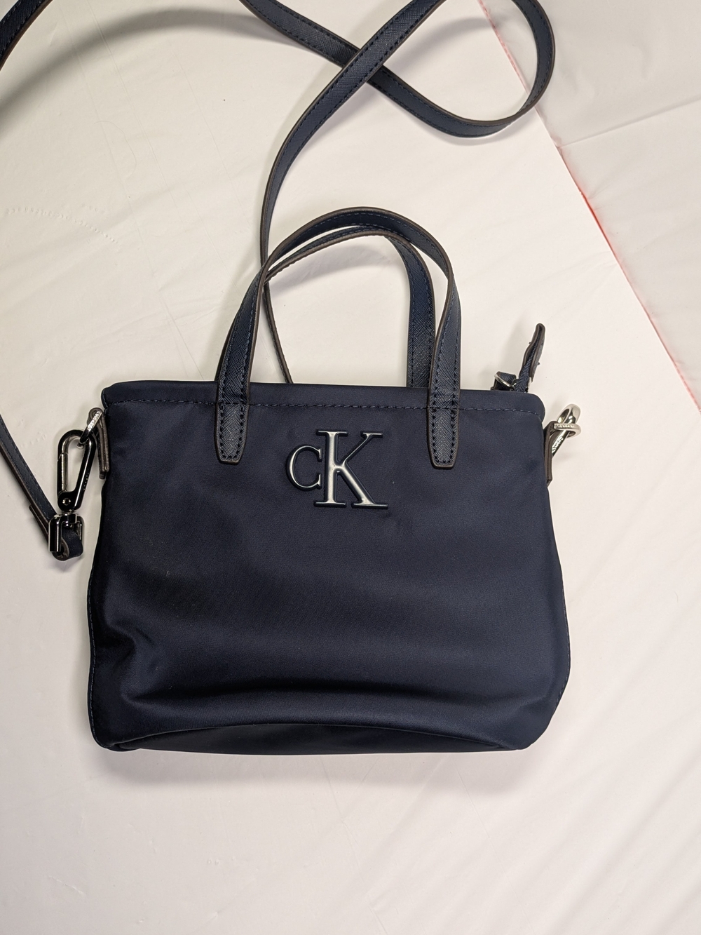 Calvin Klein Navy Small Satchel with CK Logo